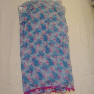 Sheer Flamingo Swim Cover Up